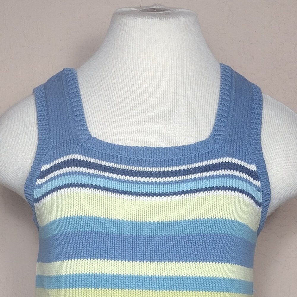 Square Neck Striped Sleeveless Sweater - Picture 3 of 13